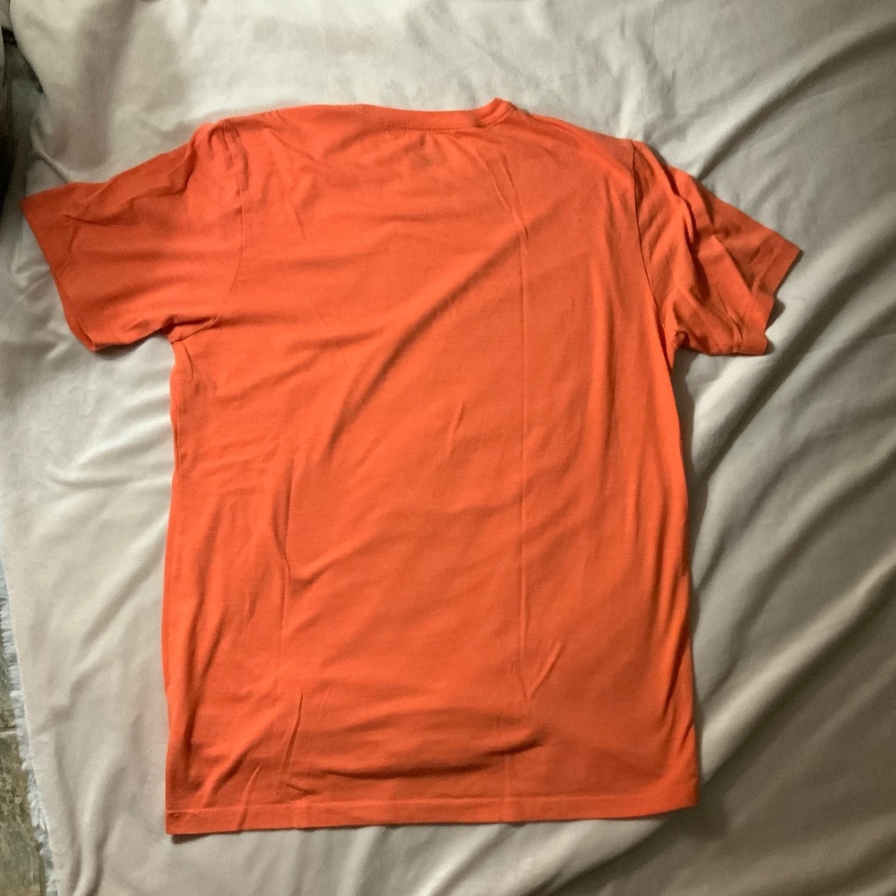 The North Face Orange L Short Sleeve Adventure Outdoor Hiking Cabincore - Picture 5 of 5